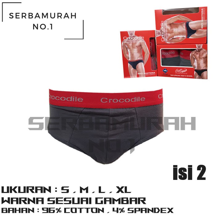 ORIGINAL | Celana Dalam Pria CROCODILE 522 - 006 | isi 2pcs