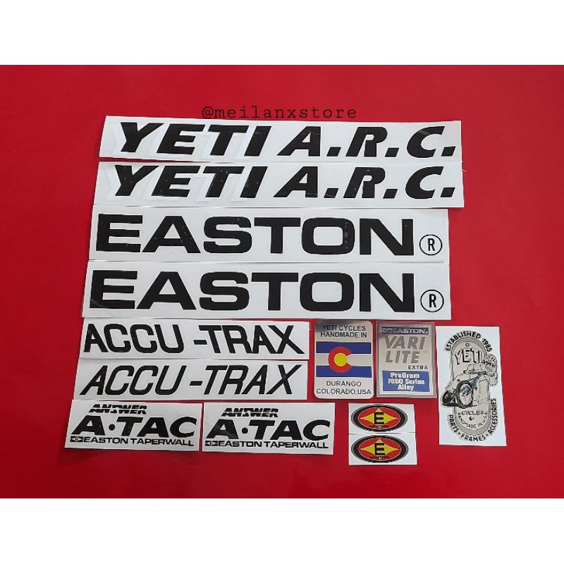 Stiker Sepeda Yeti A.R.C Easton