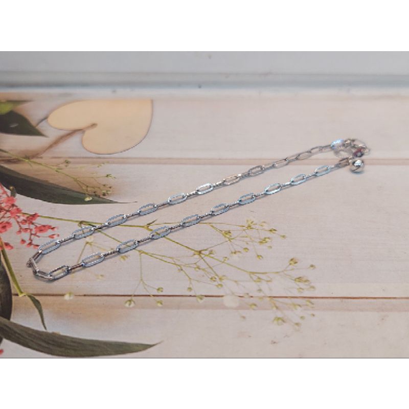 Gelang Kaki Paperklip Emas Putih Terbaru