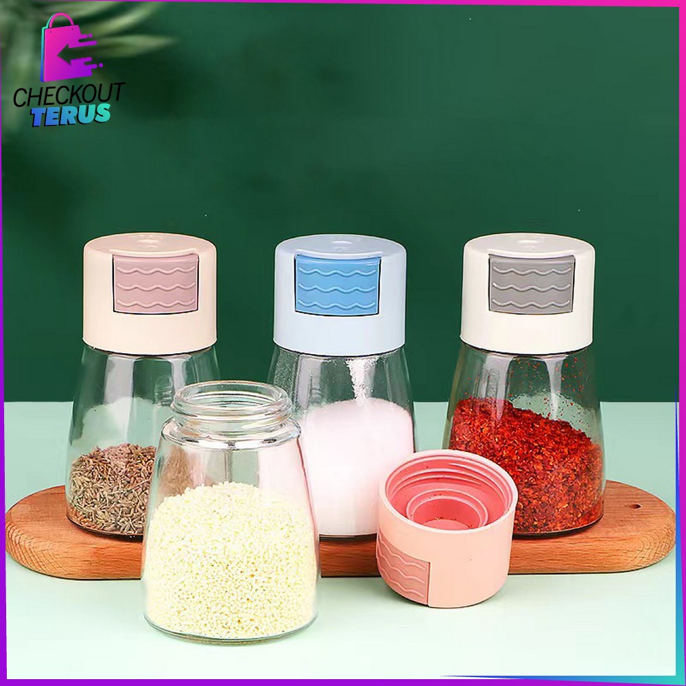 CT C578 Toples Bumbu Tabur Masak Mini Botol Bumbu Kaca Dapur Garam Gula Tempat Bumbu Dapur Botol Bumbu Plastik