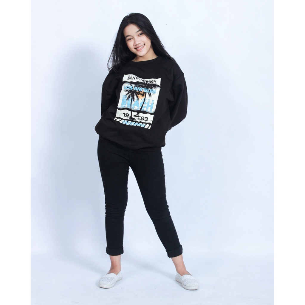 KALILA - SUNSET LA Sweater Crewneck Fleece Unisex Dewasa