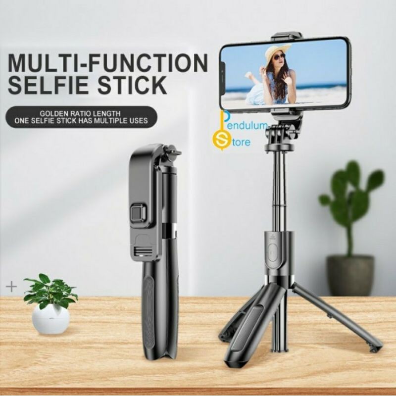 3 in1 Selfie Stick Tongsis Bluetooth Shutter Monopod Tripod Holder L02