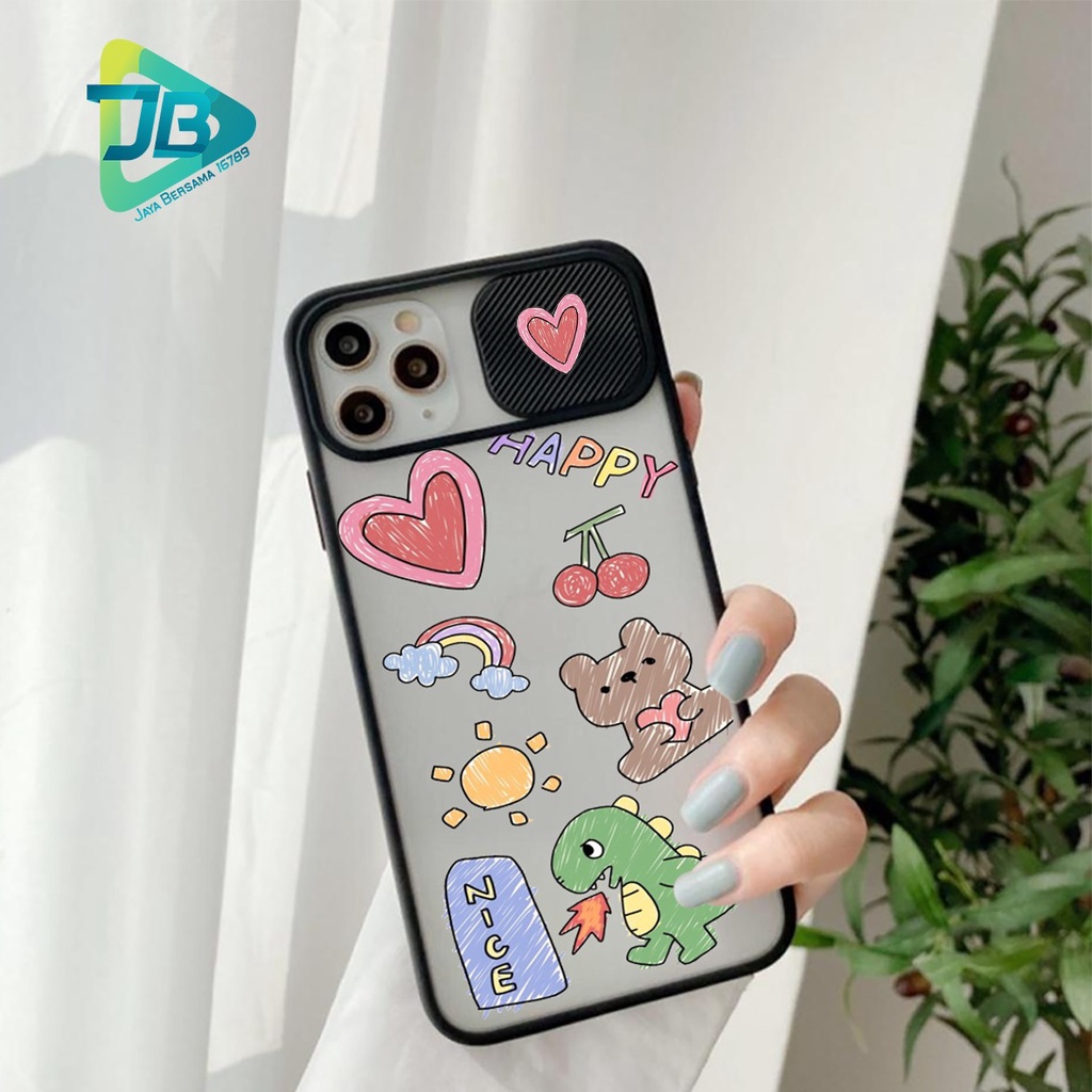 SOFTCASE SLIDE KAMERA DINOSAURUS OPPO VIVO SAMSUNG XIAOMI REALME IPHONE ALL TYPE JB4976