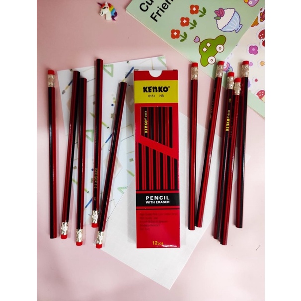 

[12 PCS] KENKO PENSIL HB 6151 WITH ERASER