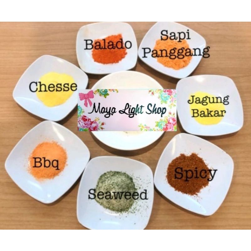 Bumbu tabur shihlin makaroni keripik cabe bubuk seasoning powder seaweed bbq balado jagung bakar sambal tabur