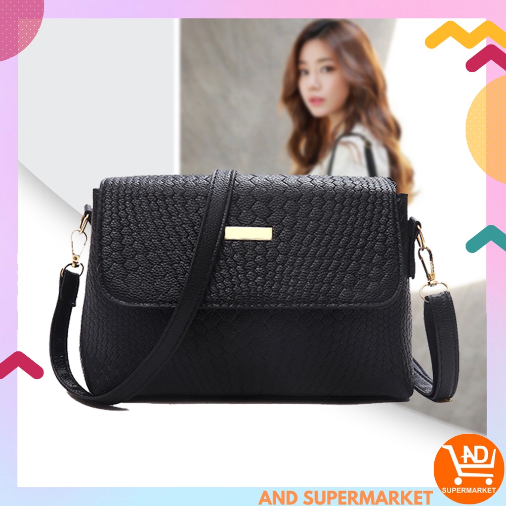 AND COD TAS SELEMPANG WANITA KULIT SLING BAG WOMEN FASHION STYLE KOREA TERLARIS IMPORT T142