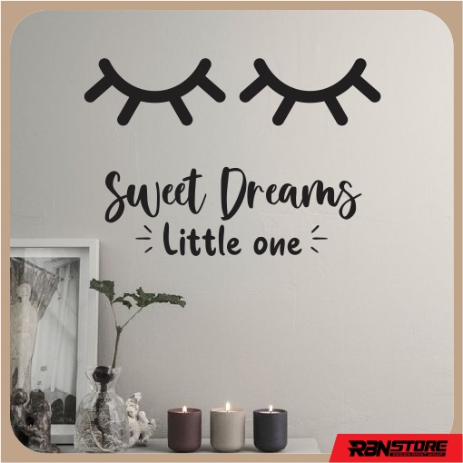 TERLARIS - STIKER DINDING COCOK UNTUK DEKORASI KAMAR AESTHETIC SLEEPY GOOD NIGHT CUTTING STICKER MATA