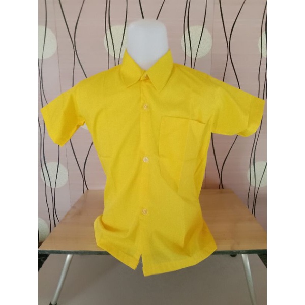 BAJU TK KUNING/BAJU SEKOLAH TK WARNA KUNING LENGAN PENDEK/SERAGAM SEKOLAH MURAH