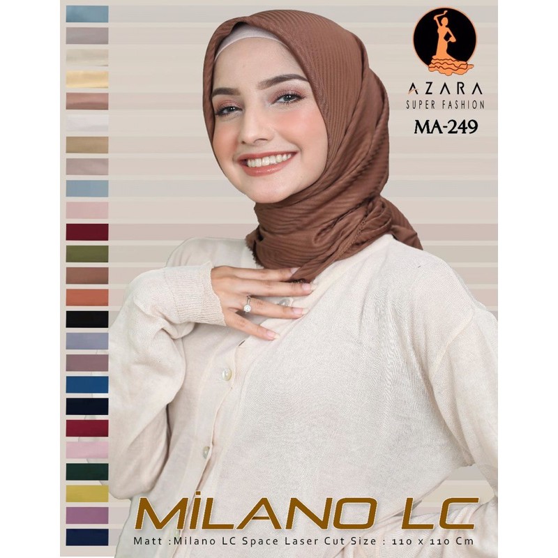 SEGIEMPAT VOAL CANTIK MILANO AZARA / HIJAB JILBAB SQUARE STRIPE LASER CUT