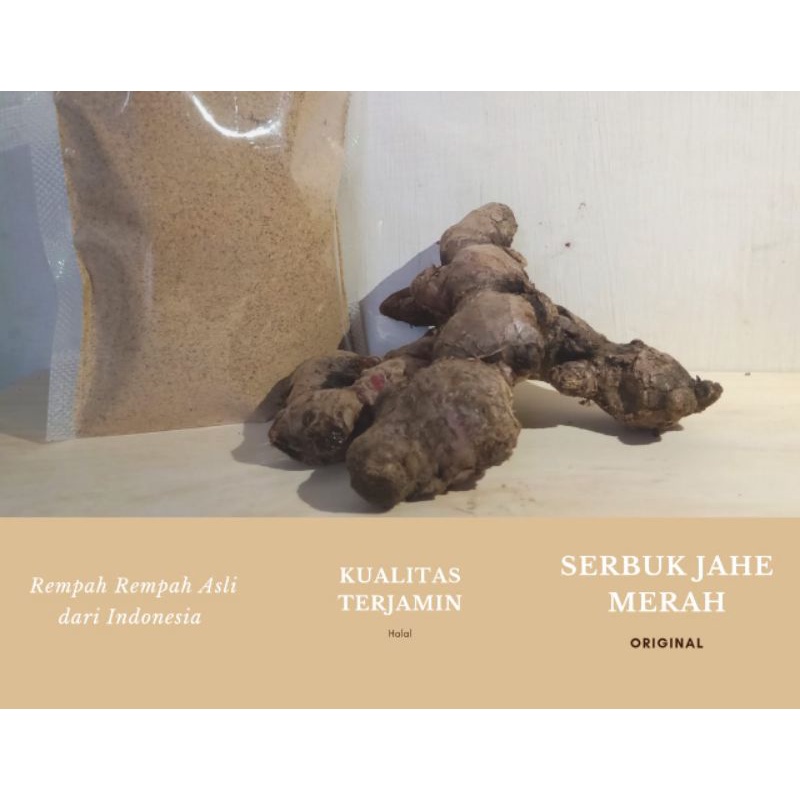 

Premium Jahe Merah Bubuk / Serbuk Murni Tanpa Gula & Tanpa Campuran Apapun