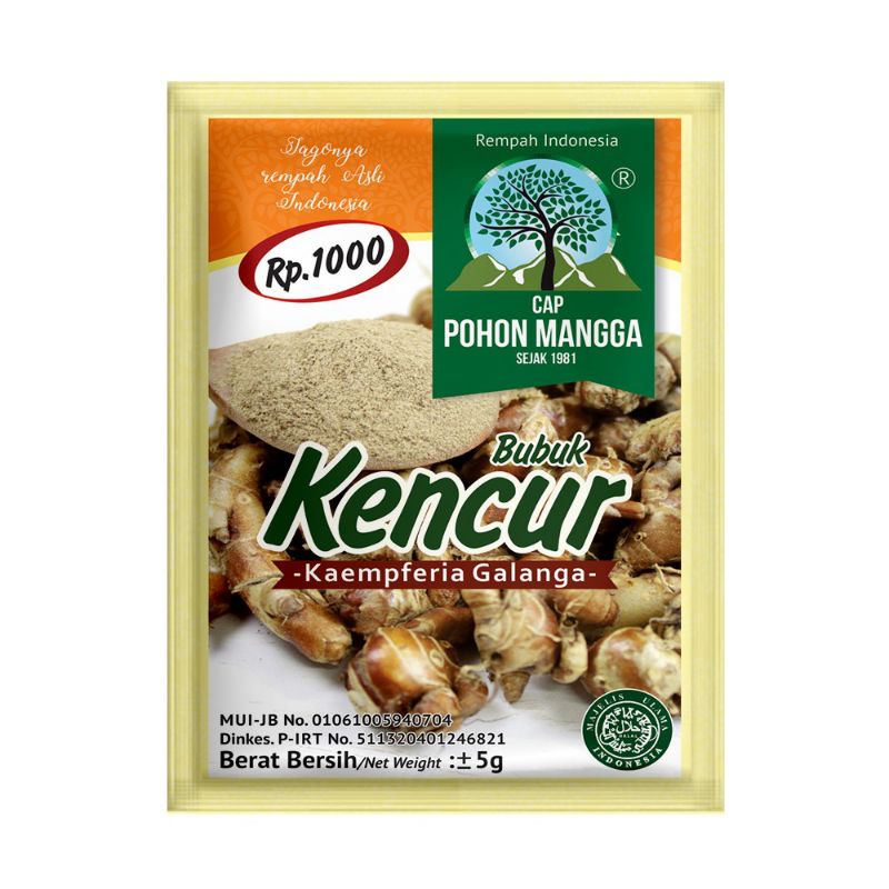 

bubuk kencur cap pohon mangga 5gram kencur bubuk