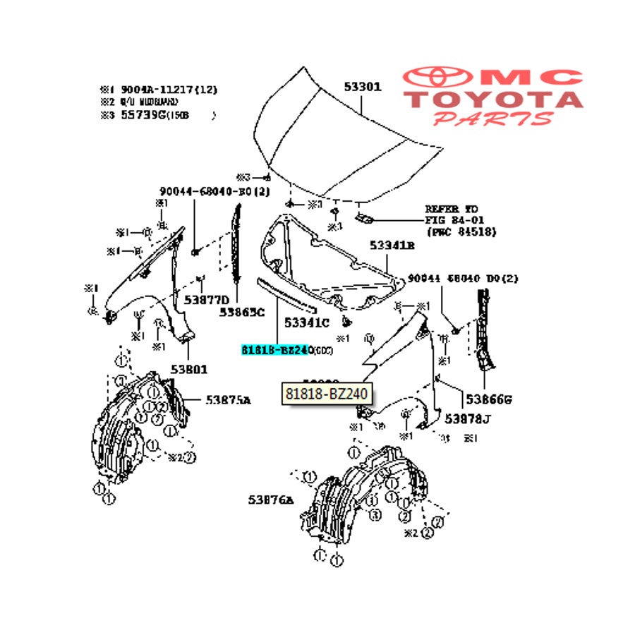 Tatakan / Packing Busa Cup Kap Mesin Avanza Xenia 81818-BZ240