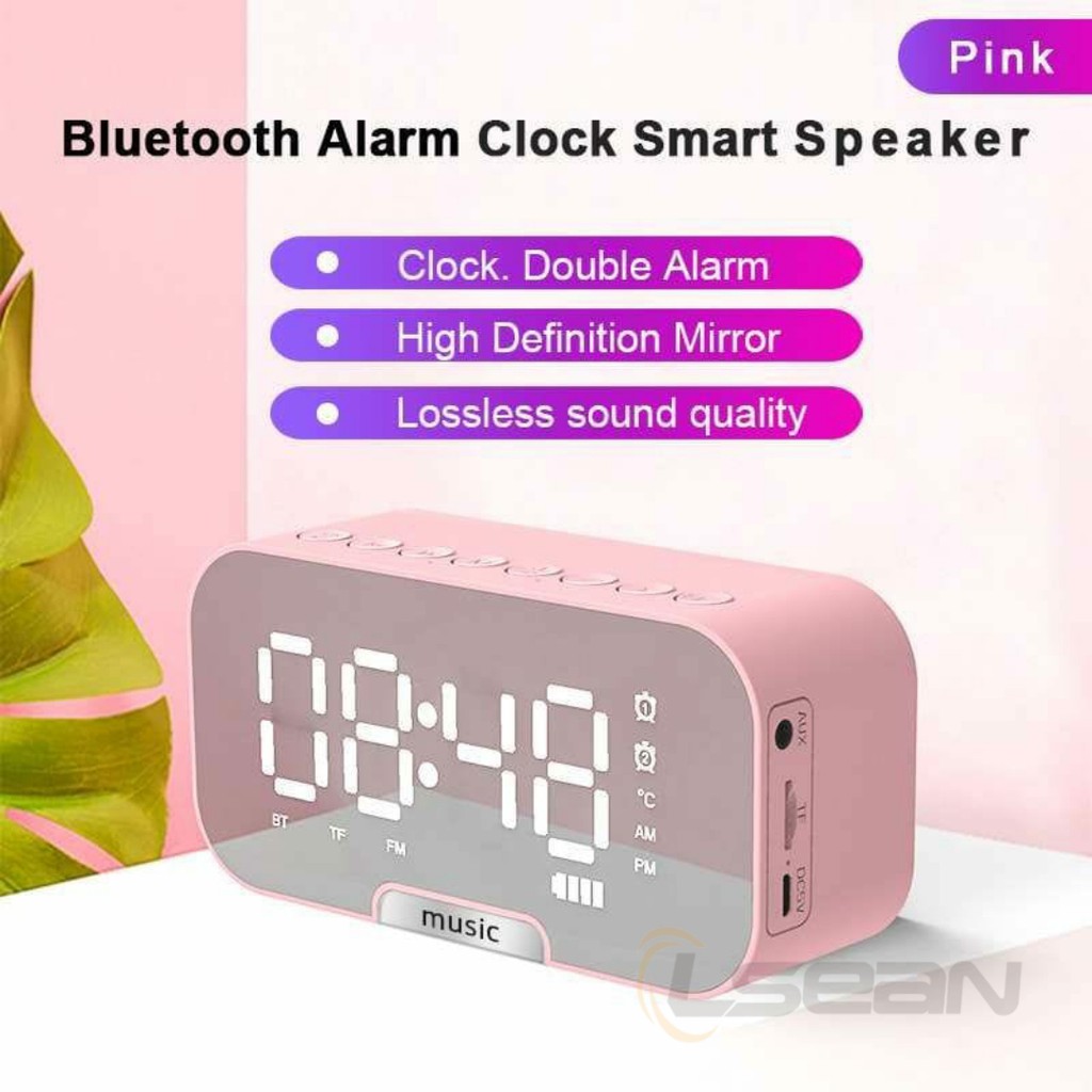 Jam Alarm Q5 Pintar dengan Speaker Mirror Display