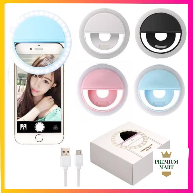 Ring Light selfie LED / Lampu selfie bulat untuk kamera HP flash [PM]