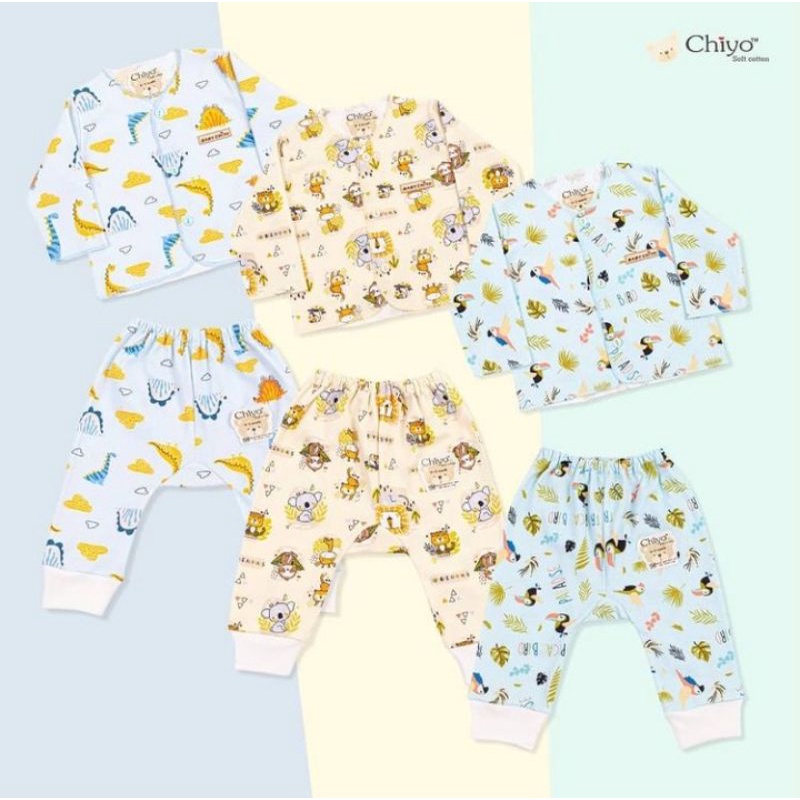 setelan baju bayi panjang chiyo mix animal NB