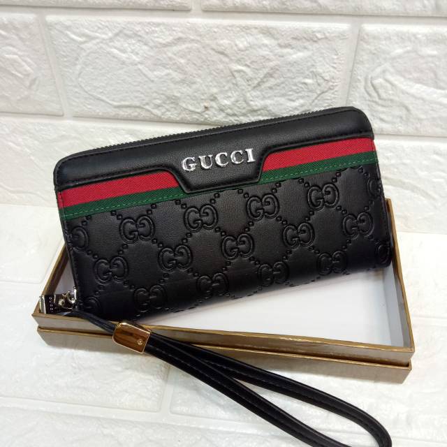 13/2 NEW DOMPET WANITA GUCCI PREMIUM EMBOSS FREE BOX BAHAN KULIT