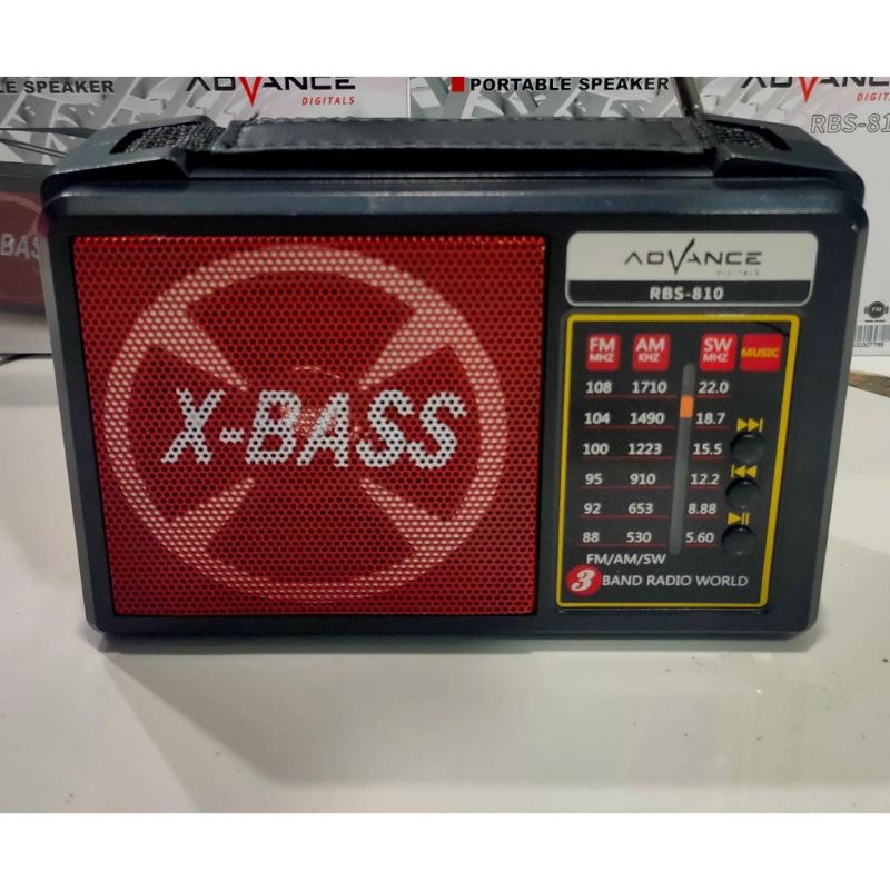 Radio Portable Advance Original RBS-810 Bass Series Bisa Di Cas dan Lampu Emergency