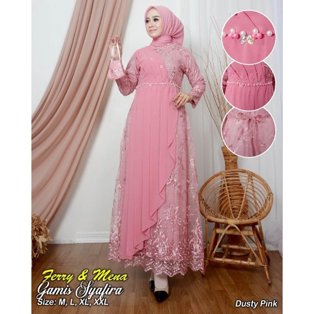 Kebaya Gamis Syafira / Gamis Pesta Mewah Modern / Gamis Kebaya Kondangan / Gamis Kebaya Bridesmaid / Kebaya Modern / Kebaya Wisuda  / Kebaya Seragam