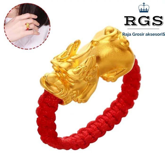 [Bayar Di Tempat] RGS CINCIN PIXIU LAPIS EMAS HONGKONG 24K