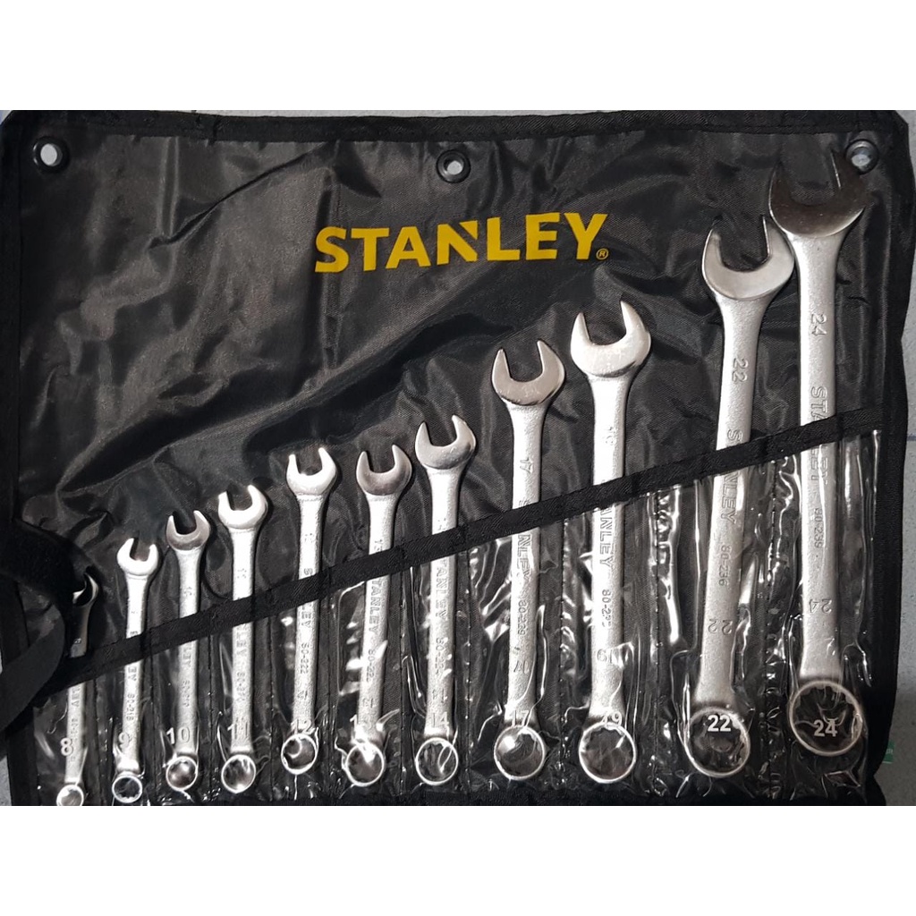 KUNCI RING PAS SET 8mm - 24mm STANLEY/ RING PAS SET STANLEY / COMBINATION WRENCH 11 PCS STANLEY