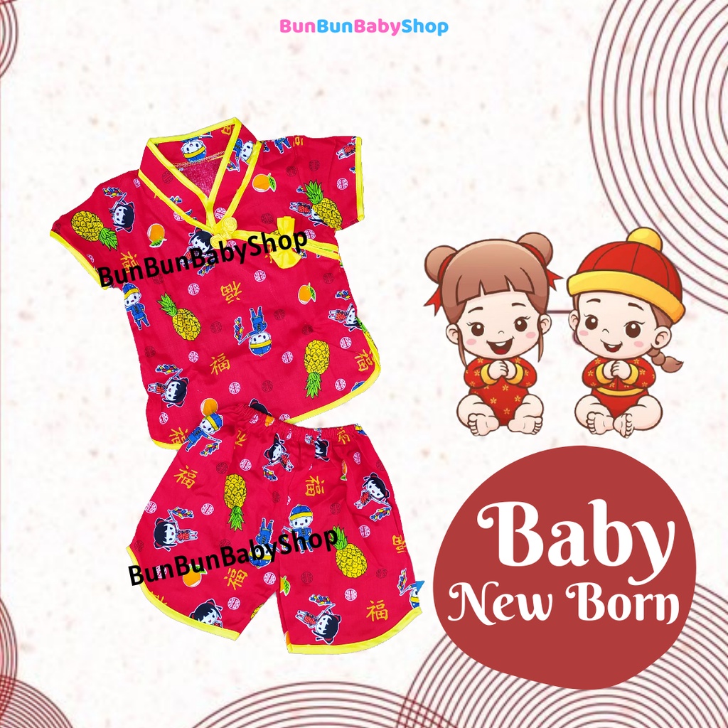 Setelan Baju Cina Bayi Anak Laki Celana Baby Girl Boy Chinese Style Perlengkapan New Born BunBunBaby