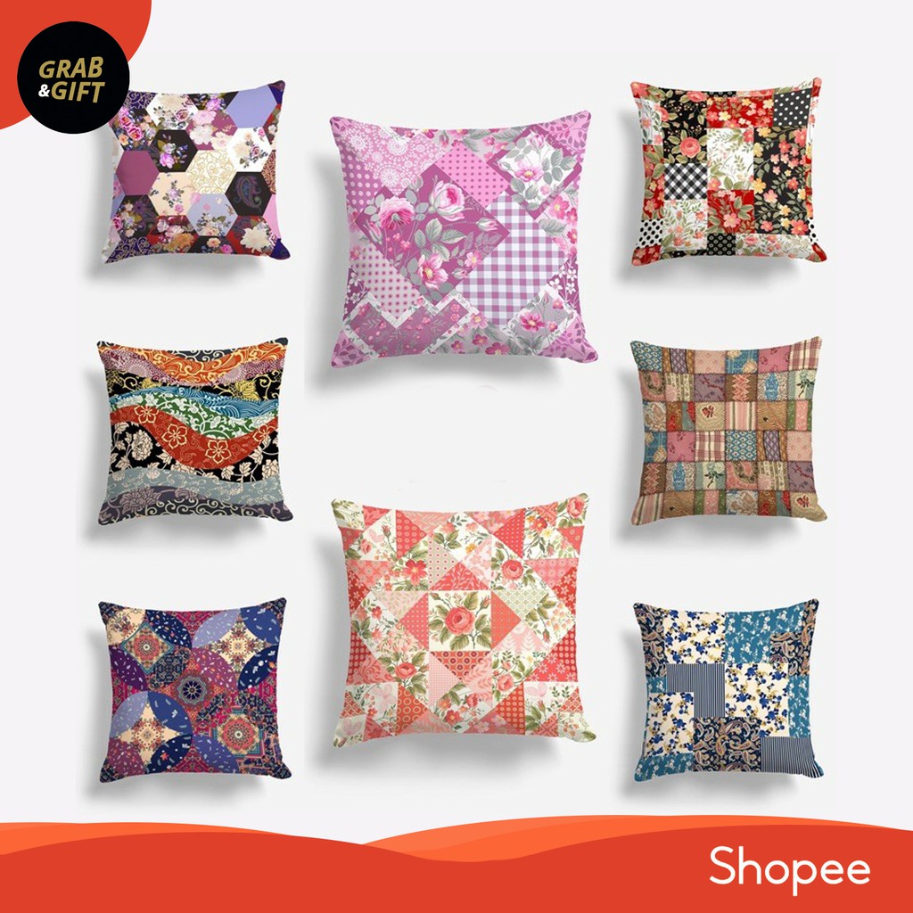 Bantal Sofa Print Patchwork Bohemian 40x40 cm