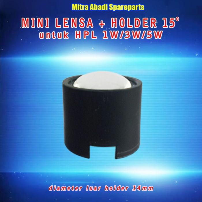 Lensa Mini HPL Plano-Convex 15 Derajat + Holder/Casing LED