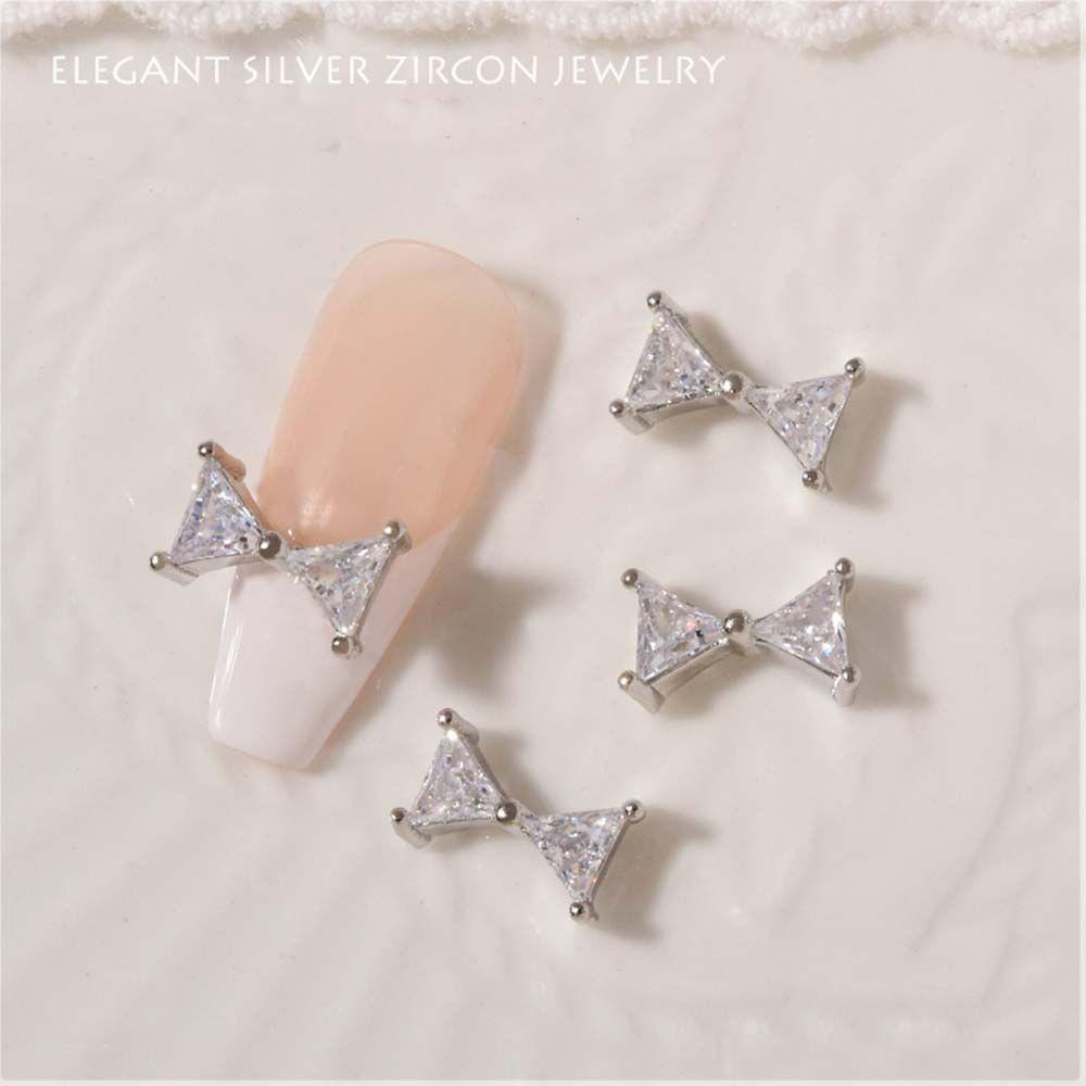 Mxbeauty Ikatan Simpul Kuku Berlian Imitasi Mewah Mengkilap Manicure DIY Nail Art Nail Art Ornamen Kristal Perhiasan Kuku