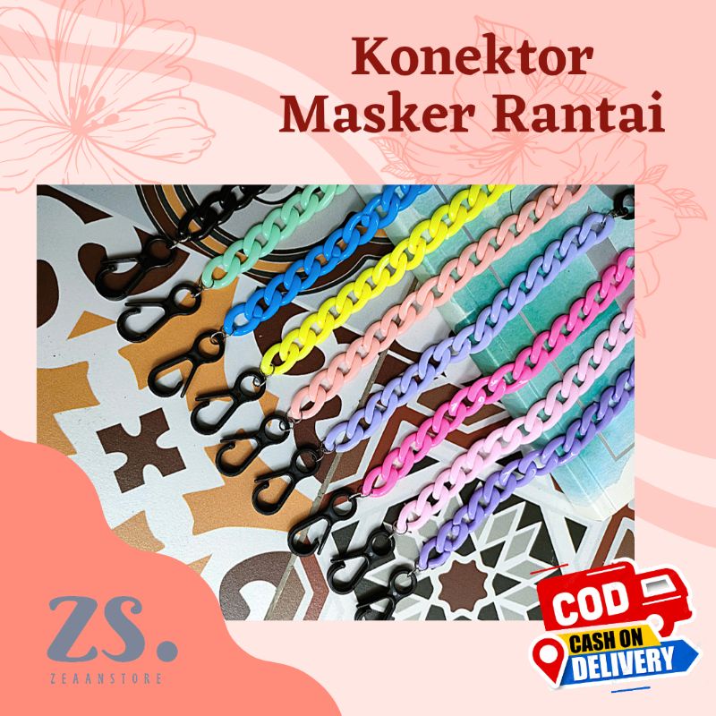 Konektor Strap Tali Pengait Kalung Masker Rantai Warna  Akrilik Hijab Jilbab Wanita Connector Conect