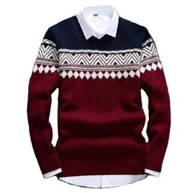 SWEATER PRIA/ SWEATER RAJUT COLOMBUS MARUN