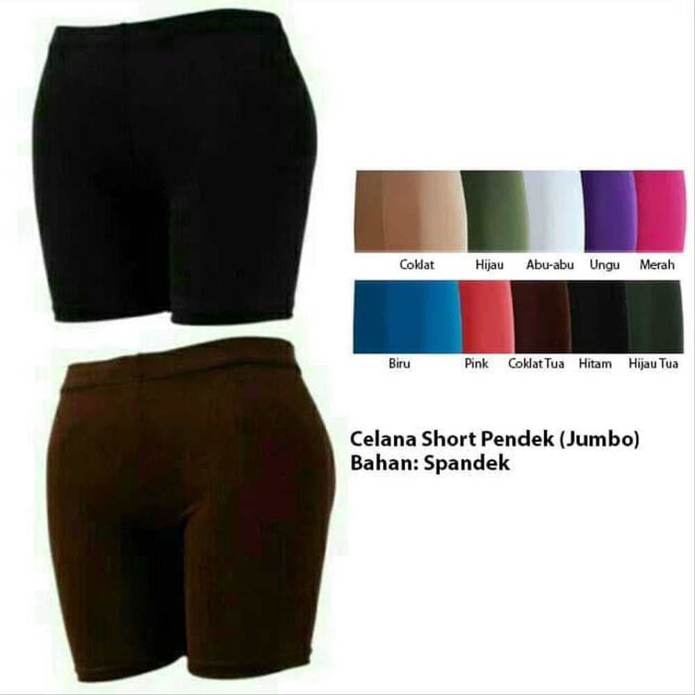 Celana Strit Shot/Short JUMBO Pendek (Eceran&amp;Grosir) setrit Legging Leging Lejing Pendek JUMBO Untuk santai di rumah olah raga dalaman rok gamis daleman wanita