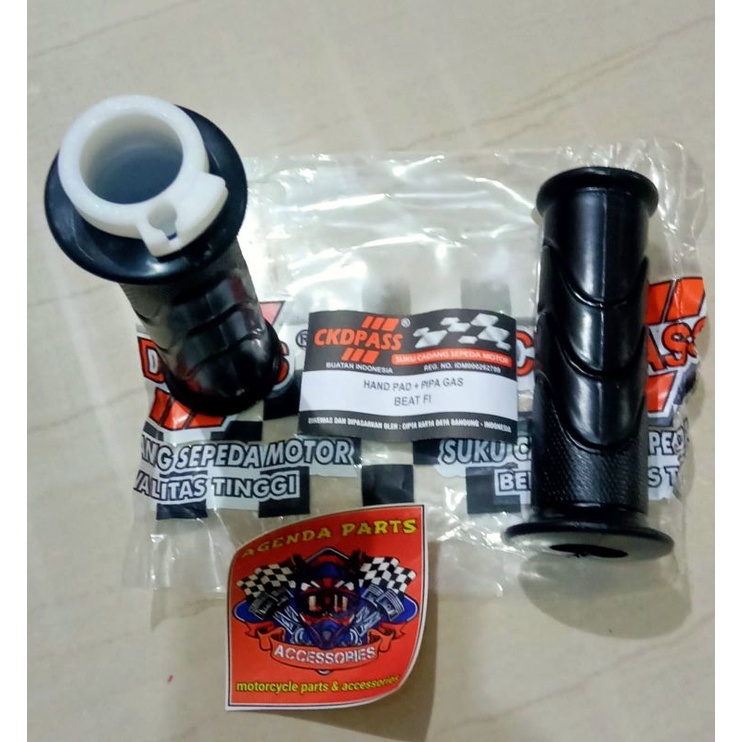 handgrip hanpad hanfat handle grip  1set karet+pipa plastik slongsong gas- beat fi-beat karbu yg kabel 1