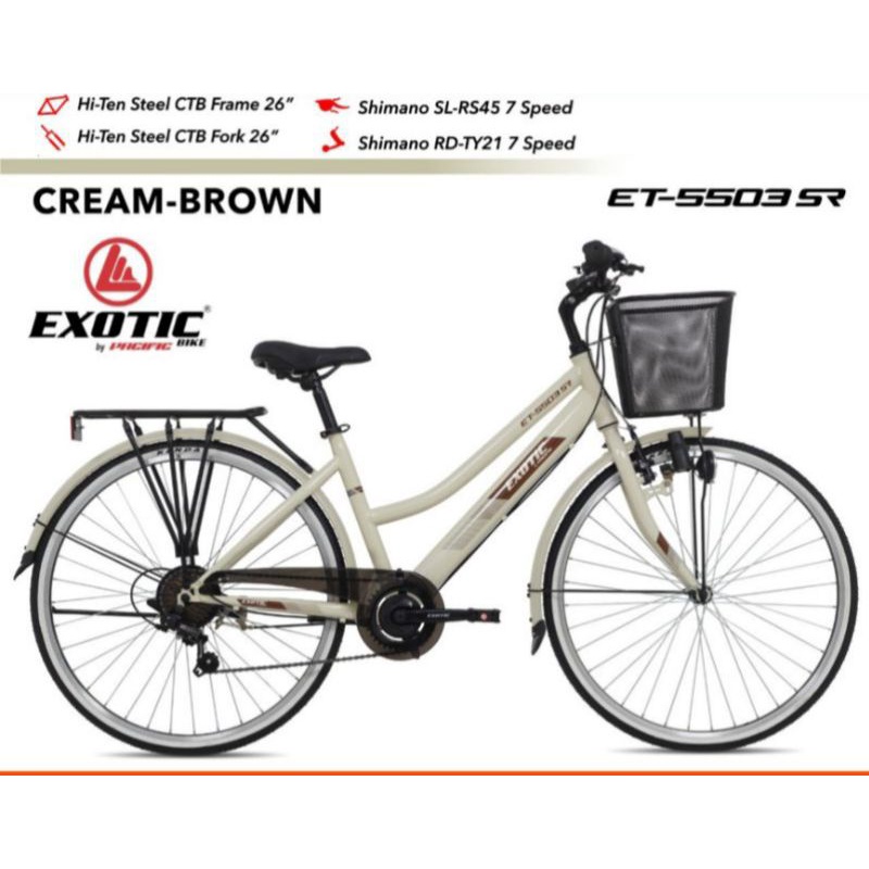 [EKA JAAYA SEPEDA] Exotic sepeda mini keranjang dewasa 26 inch EXOTIC 5503 city bike - black cyan