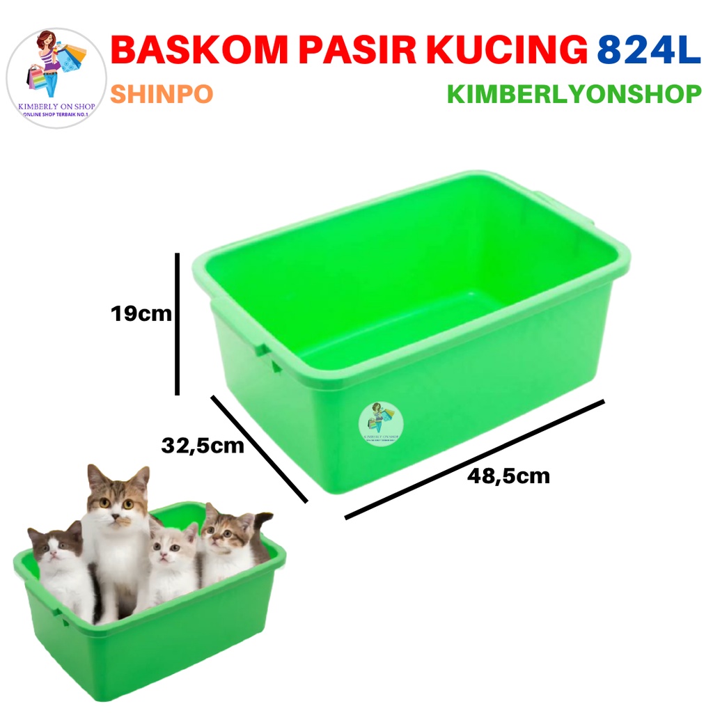 Baskom Bak Plastik Segi Pasir Kucing Serbaguna Italy 824 L Shinpo