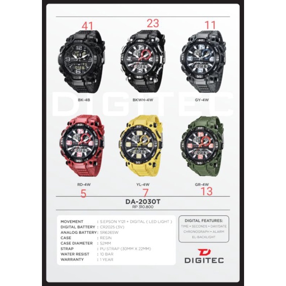 KARUNIA JAM - JAM TANGAN COWO DIGITEC COWO DOUBLE TIME DIGITEC ORI JAM FASHION JAM TANGAN WANITA