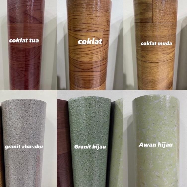 [SKU PRODUK : INGAU] KARPET VINYL LANTAI IMPORT MOTIF KAYU / MARMER PERLAK WALLPAPER KERAMIK LANTAI