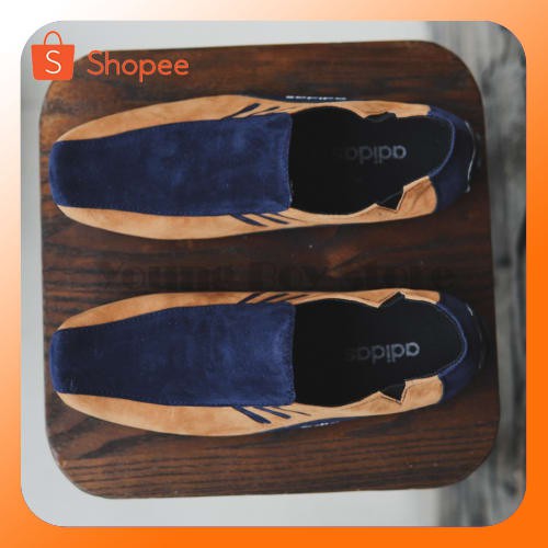 PROMO  SEPATU PRIA SLOP ADIDAS NEYMAR NAVY COKLAT SEPATU PRIA SLOP SUEDE