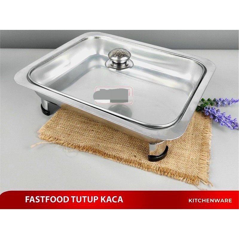 Prasmanan Kotak - Tempat Wadah Saji Makanan Stainless -