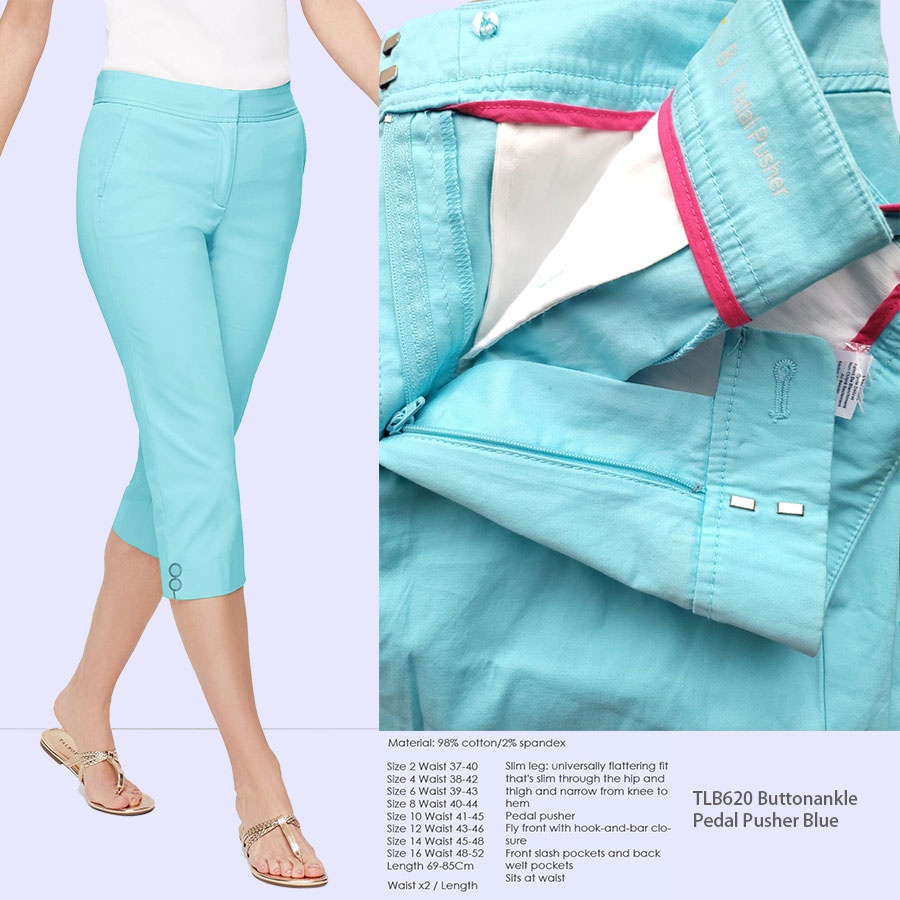 TALBOT 620 Button Ankle Pedal Pusher Celana Wanita Branded