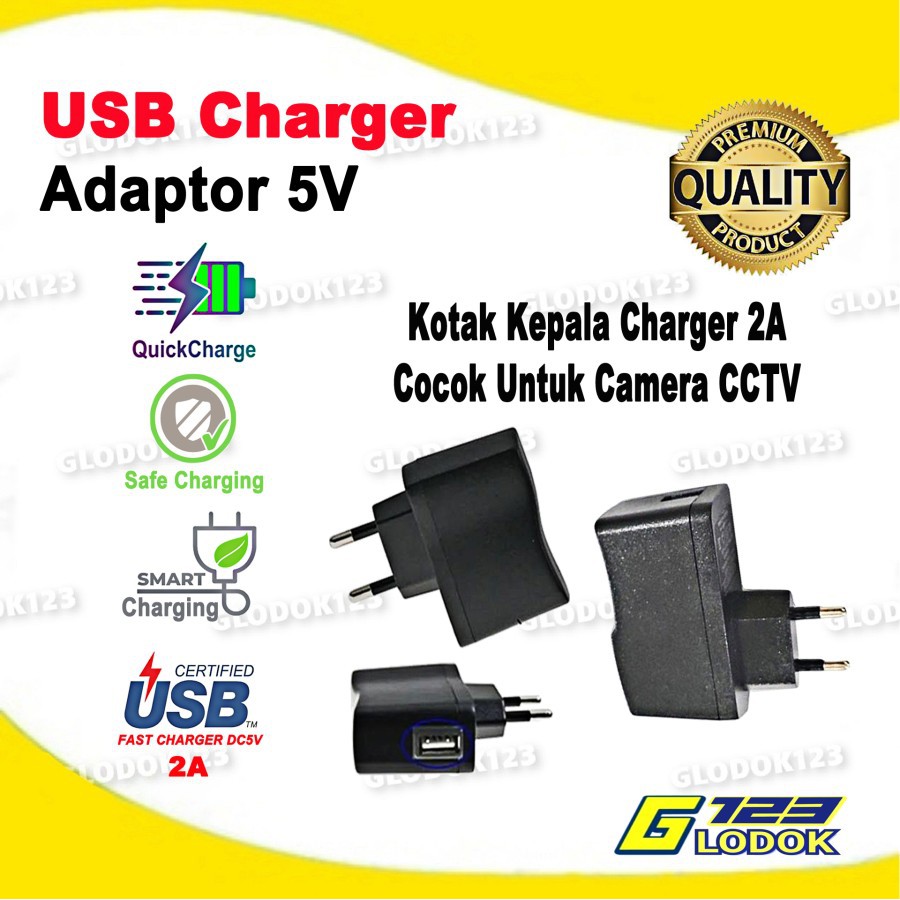 Adaptor Quick Charger USB / Kepala Adapter 5V HP CCTV Kamera