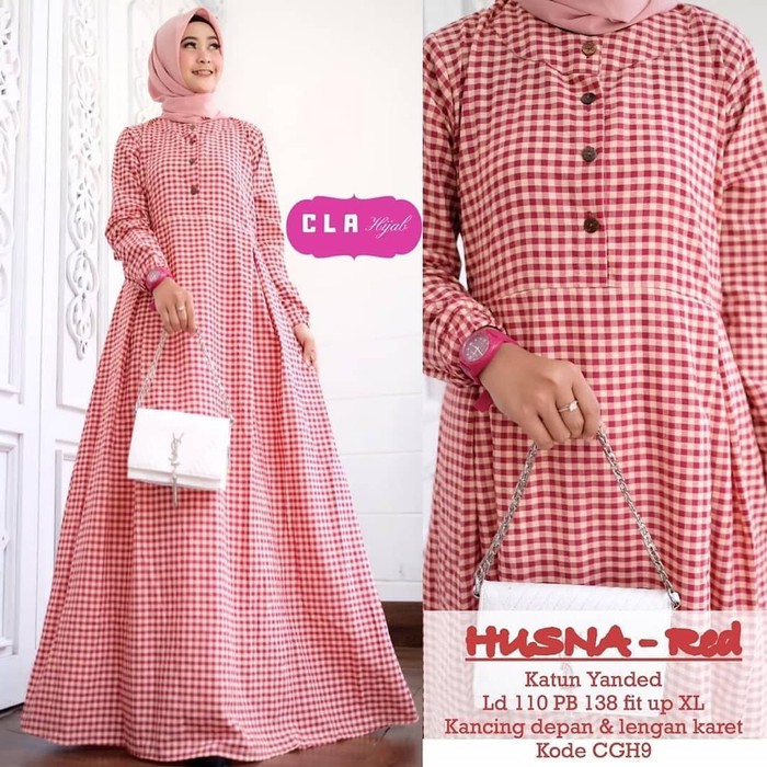 Promo - Gamis Syari Husna Maxy Dress Katun