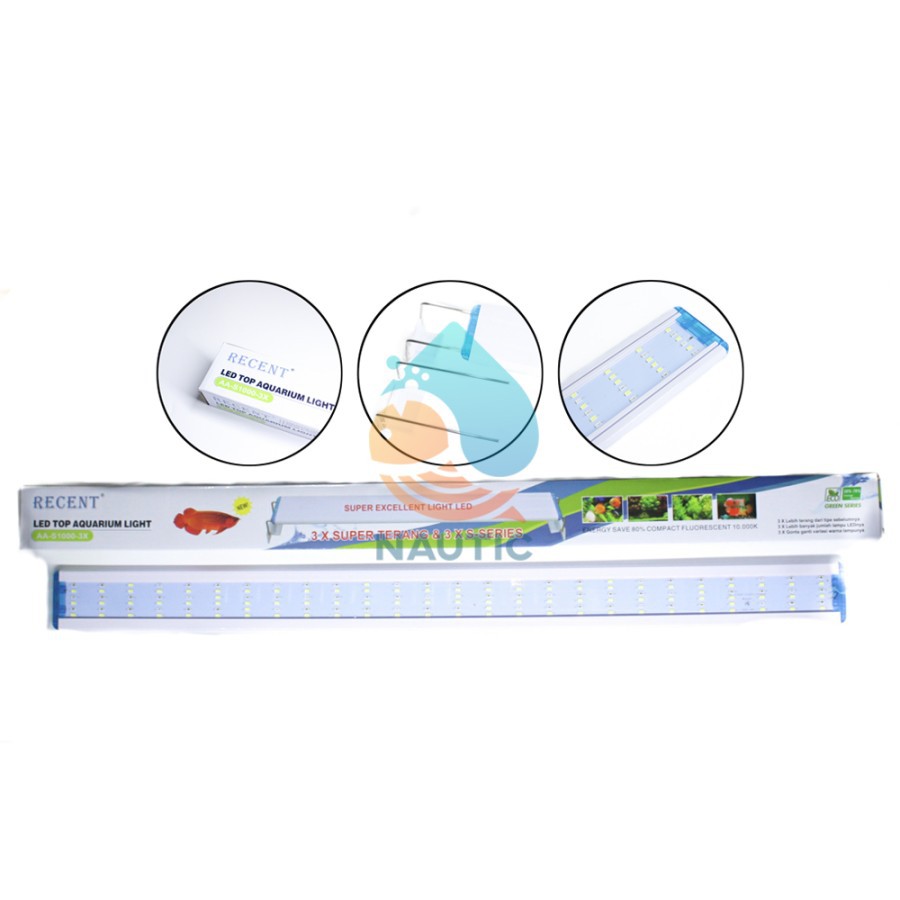 LAMPU LED RECENT AA S1000 3 MODE S-1000 50W 90-105 CM AQUARIUM AQUASCAPE