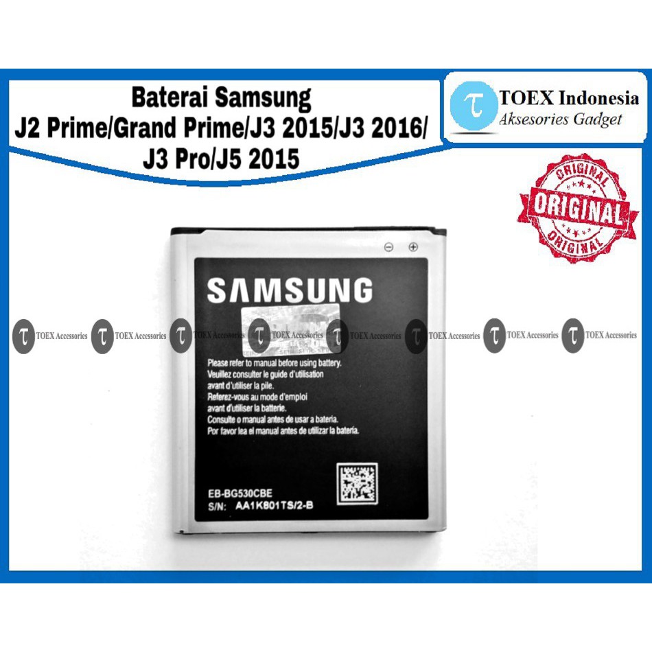 Baterai Samsung J2 Prime J3 2015 2016 J5 2015 J2 Pro J3 Pro Grand Prime - Batre Batrai Original