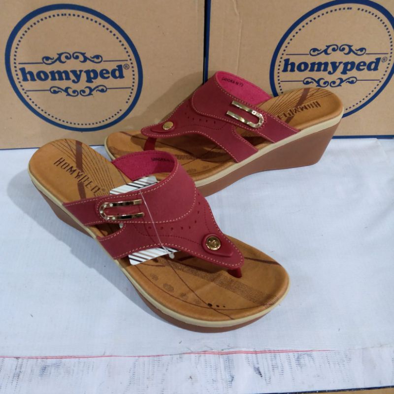 sendal jepit tinggi wanita Homyped sandra-n 72 original sandal wedges