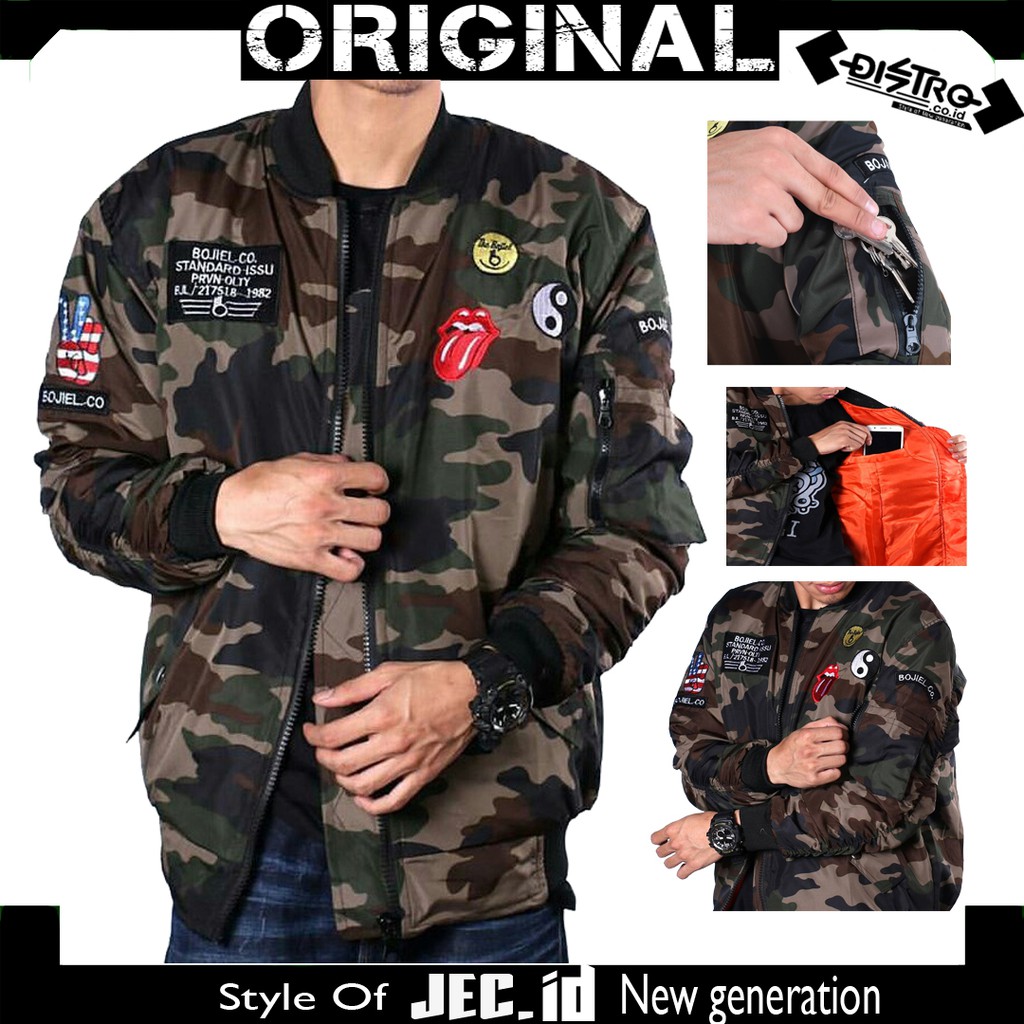 JEC Jaket Bomber Pilot Army Loreng Full Premium | Parasut | Boomber | Jacket | Jaket Tactical