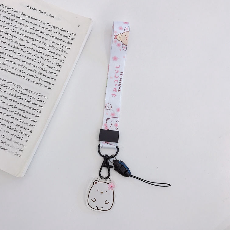 Tali lanyard Pendek Motif Kartun Lucu Untuk Handphone