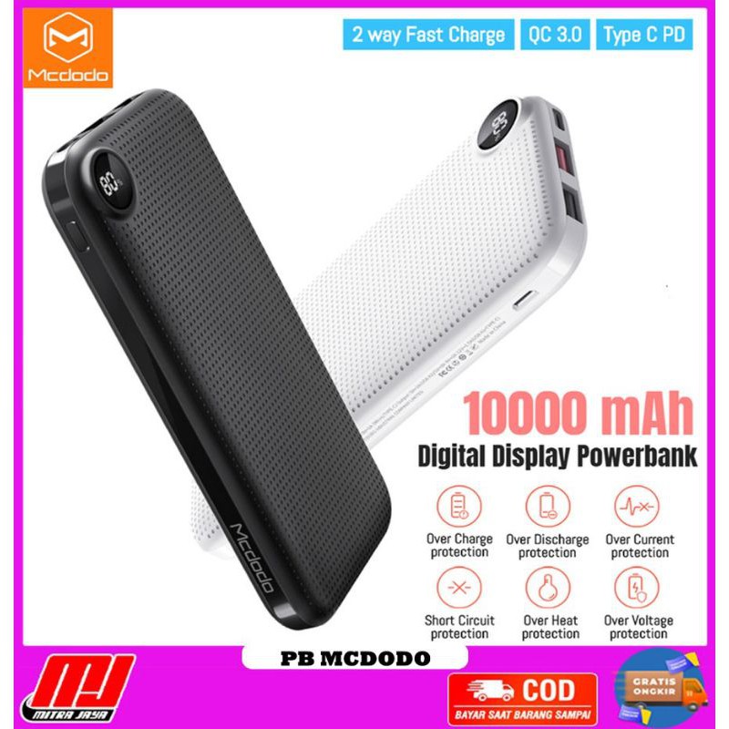 Power Bank McDodo MC-6580 10000mAh Digital LCD PD 18W QC 3.0