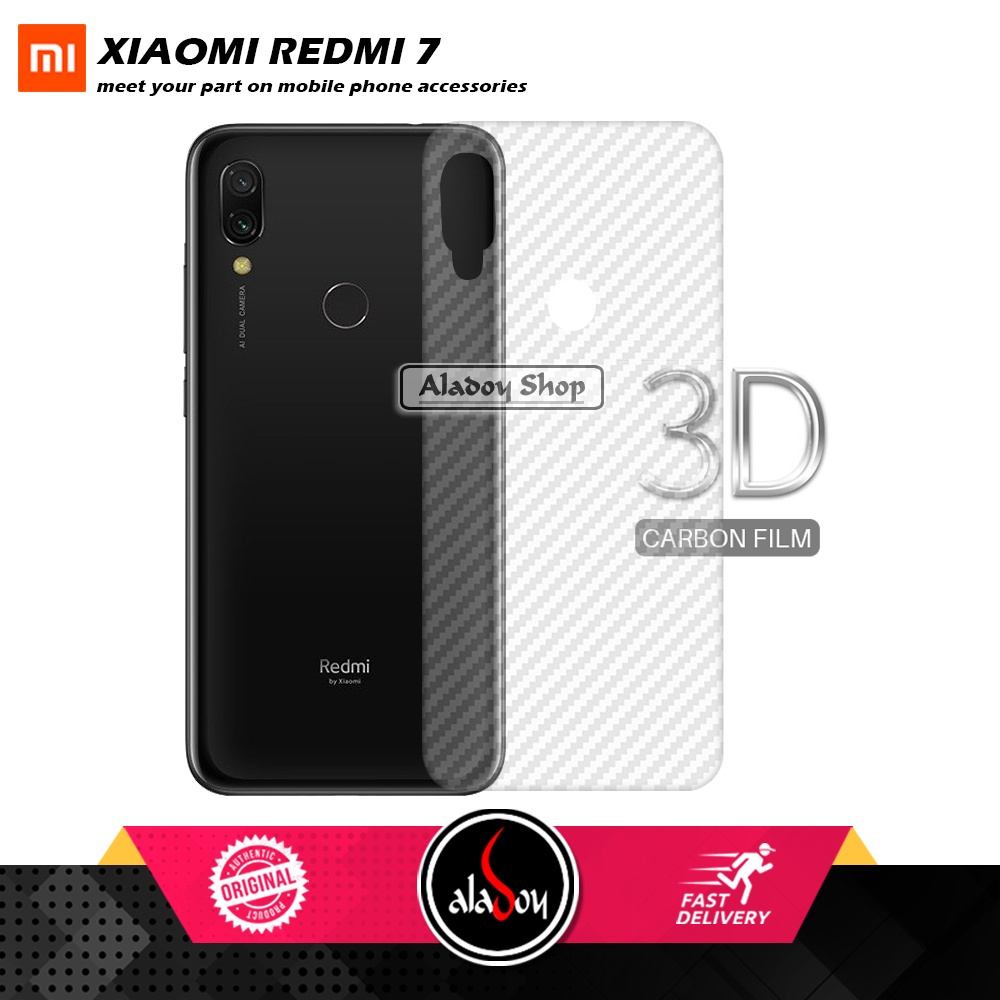 PAKET 3 IN 1 Tempered Glass Layar Xiaomi Redmi 7 Free Tempered Glass Camera dan Skin Carbon