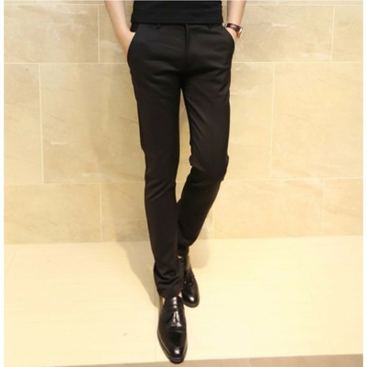 Celana Formal Panjang Pria Slimfit Warna Hitam Murah Size 27 - 38 Caldin Bahan Kain Teflon Adem