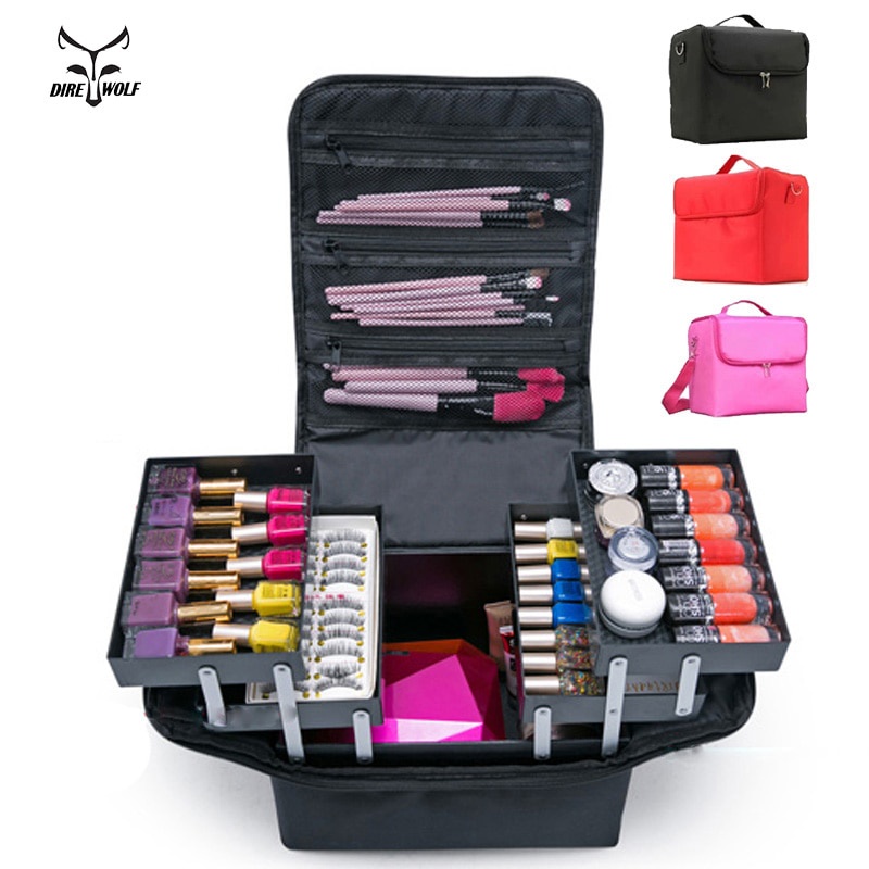 DIREWOLF Tas Organizer Make Up Rak Perhiasan Wanita Hitam